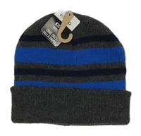 Nové - Tmavošedo-modrá pruhovaná čapica Pep&Co