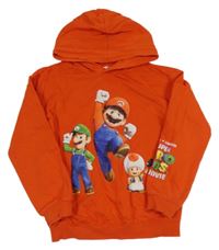 Červená mikina s Mariem a kapucí H&M