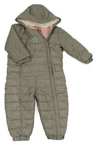 Šedá šusťáková zimní kombinéza s hvězdou a kapucí S. Oliver