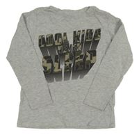 Šedé melírované triko s army nápisem