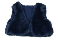 Tmavomodrá kožušinová podšitá vesta M&S