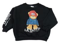 Černá mikina s medvědem Zara