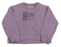 Levandulová mikina s nápisem z kamínků