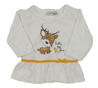 Biela zamatová tunika so srnkou Ergee