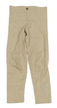 Béžové melírované rebrované legíny TCM