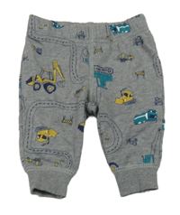 Sivé melírované tepláky so stavebními stroji Carter's