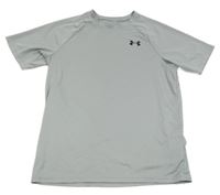 Sivé vzorované športové funkčné tričko s logom Under Armour
