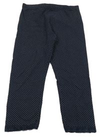 Tmavomodré bodkovaná é capri legíny s čipkou H&M