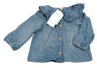 Nové - Modrá rifľová blúzka s golierikom H&M