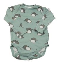 Zelenošedé body s tučňáky H&M