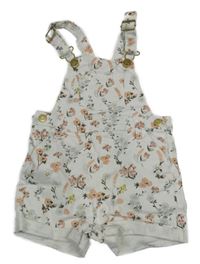 Bílé květované riflové laclové kraťasy Denim Co.