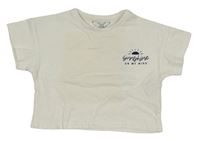 Biele crop tričko s nápisom Primark