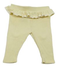 Svetložlté rebrované legíny s volánem River Island