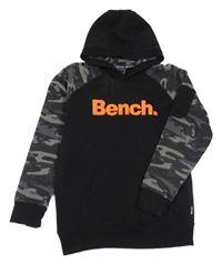 Černo-army mikina s logem a kapucí Bench