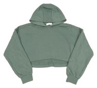 Khaki crop mikina s kapucňou Primark