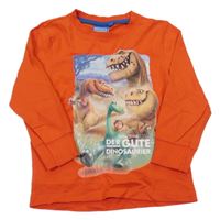 Červené tričko s dinosaury - Hodný dinosaurus