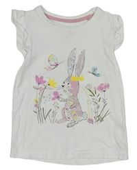 Biele tričko s králikom Tu