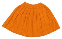 Oranžová skladaná pletená sukňa