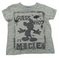 Sivé melírované tričko s Mickeym
