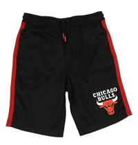 Čierne športové kraťasy s červeným pruhem - Chicago Bulls zn. Primark