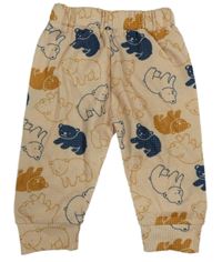 Béžové ľahké tepláky s medveďmi