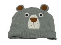 Šedá pletená podšitá čepice - medvěd F&F