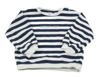 Bielo-tmavomodrá pruhovaná mikina s nápisom F&F