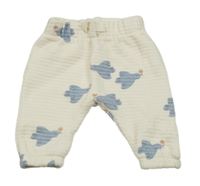 Smetanové žebrované tepláky s ptáčky George