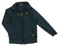 Tmavozelená sportovní propínací mikina s nášivkou 