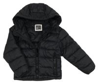 Černá šusťáková prošívaná zateplená bunda s kapucí SoulCal