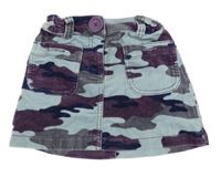 Modro-fialová army menšestrová sukňa Mini Boden