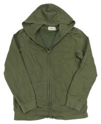 Khaki propínací mikina s kapucí C&A