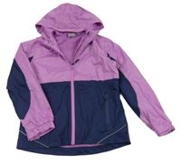 Fialovo-tmavomodrá šušťáková jarná bunda s kapucňou Crane