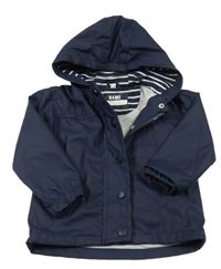 Tmavomodrá nepromokavá jarní bunda s kapucí 