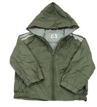 Khaki šušťáková nepromokavá bunda s kapucňou