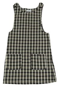 Sivo-čierne kockované šaty s vreckami Primark