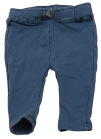 Tmavomodré tepláky s volánikmi obaibi