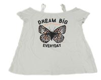 Biely top s motýlkom C&A