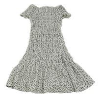 Bílo-černé květované lehké šaty Primark