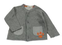 Sivý vlnený podšitý prepínaci ľahký sveter