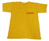 Žlté tričko s nápisom