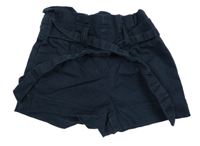 Tmavomodré plátenné kraťasy s opaskom Name it