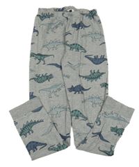 Sivé pyžamové nohavice s dinosaurami hema