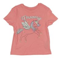 Lososové tričko s jednorožcom Primark