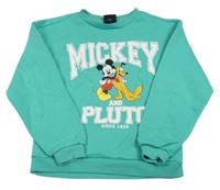 Zelená mikina s Mickeym a Plutem Primark