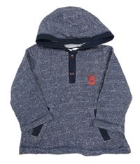 Tmavomodré melírované triko s kapucí M&Co.