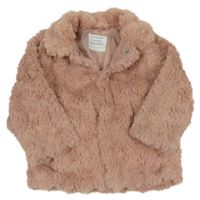 Ružový kožušinový podšitý kabát Primark