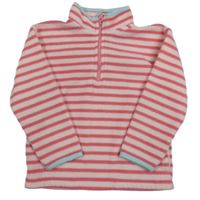 Růžová pruhovaná fleecová mikina Nutmeg