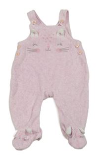 Světlerůžové melírované sametové dupačky s čumákem George