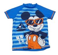 Modré pruhované UV tričko s Mickeym Disney